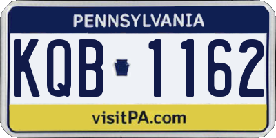 PA license plate KQB1162
