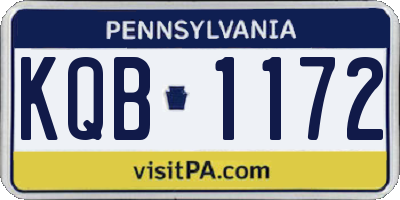 PA license plate KQB1172