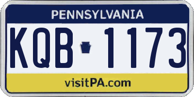 PA license plate KQB1173