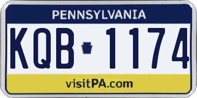PA license plate KQB1174