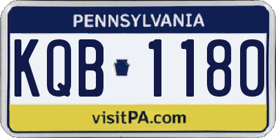 PA license plate KQB1180