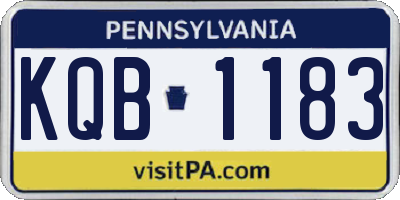 PA license plate KQB1183