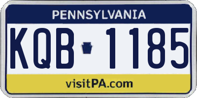 PA license plate KQB1185