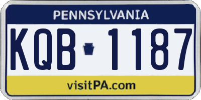 PA license plate KQB1187