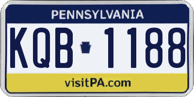 PA license plate KQB1188