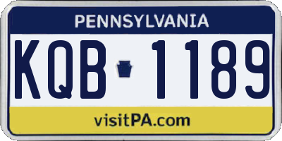PA license plate KQB1189
