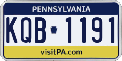 PA license plate KQB1191