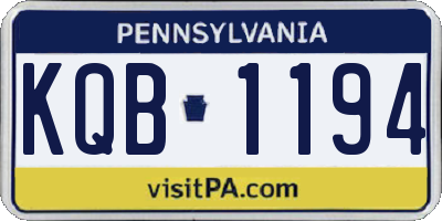 PA license plate KQB1194