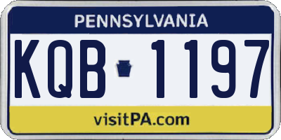 PA license plate KQB1197