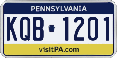 PA license plate KQB1201
