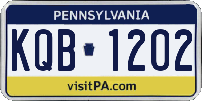 PA license plate KQB1202