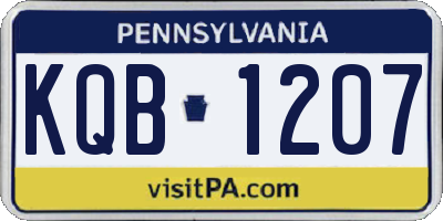 PA license plate KQB1207