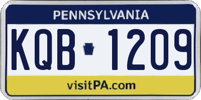 PA license plate KQB1209