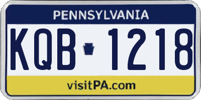 PA license plate KQB1218