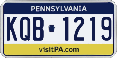 PA license plate KQB1219