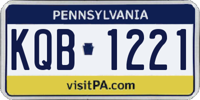 PA license plate KQB1221
