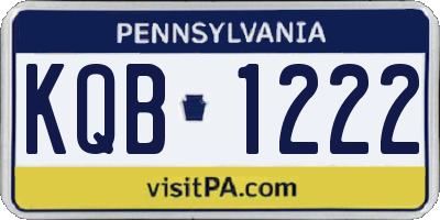 PA license plate KQB1222