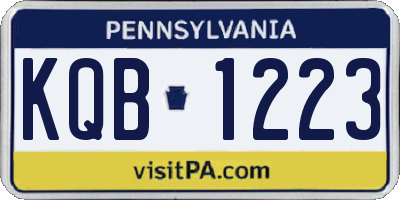 PA license plate KQB1223
