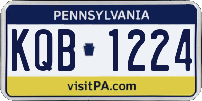 PA license plate KQB1224