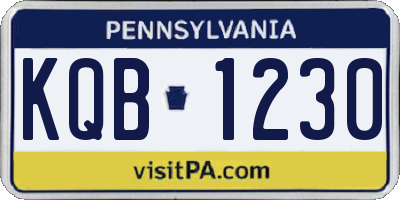 PA license plate KQB1230