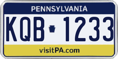 PA license plate KQB1233