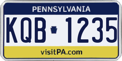 PA license plate KQB1235