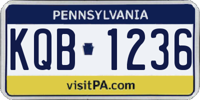 PA license plate KQB1236