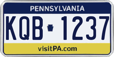 PA license plate KQB1237