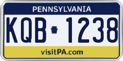 PA license plate KQB1238