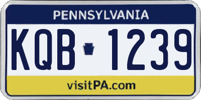 PA license plate KQB1239