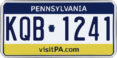 PA license plate KQB1241