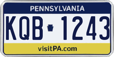 PA license plate KQB1243