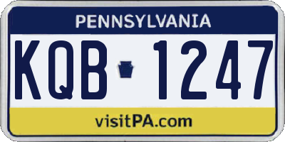 PA license plate KQB1247