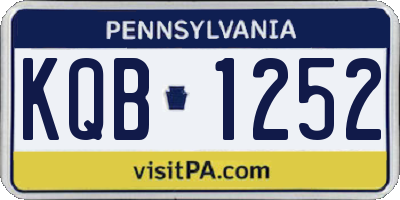 PA license plate KQB1252
