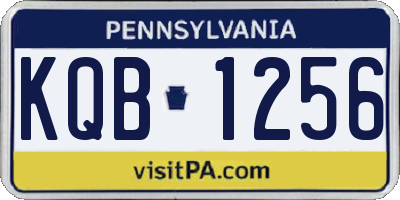 PA license plate KQB1256