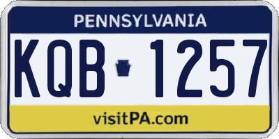 PA license plate KQB1257