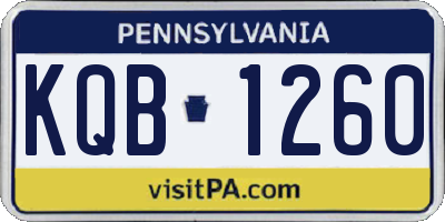 PA license plate KQB1260
