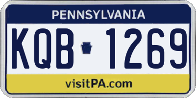 PA license plate KQB1269