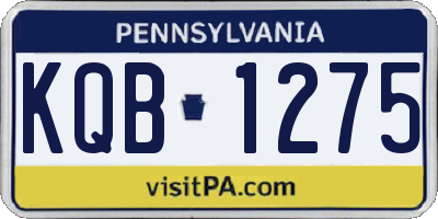 PA license plate KQB1275