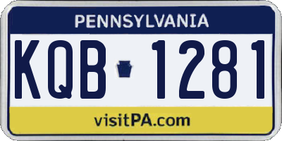PA license plate KQB1281