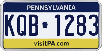PA license plate KQB1283