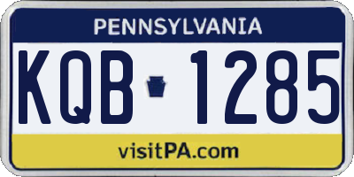 PA license plate KQB1285
