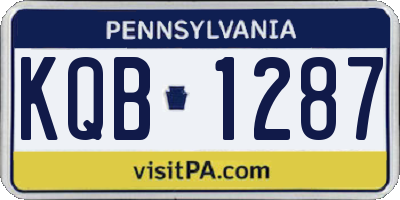 PA license plate KQB1287