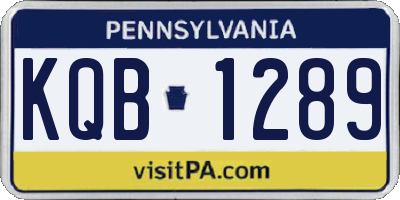 PA license plate KQB1289