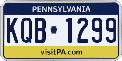 PA license plate KQB1299