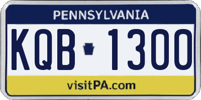 PA license plate KQB1300
