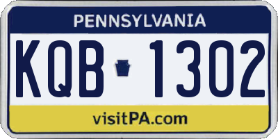 PA license plate KQB1302