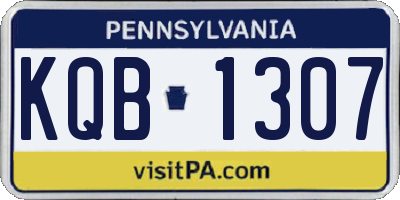PA license plate KQB1307