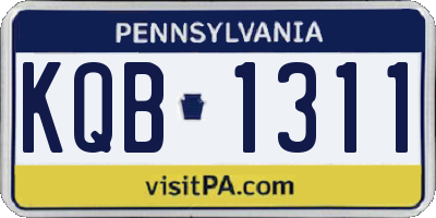 PA license plate KQB1311