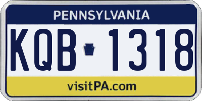 PA license plate KQB1318